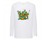Лонгслив реглан Черепашки Ниндзя 009 (Ninja Turtles) белый (NTR wh 009) 104 см