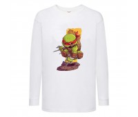 Лонгслив реглан Черепашки Ниндзя 0016 (Ninja Turtles) белый (NTR wh 0016) 104 см