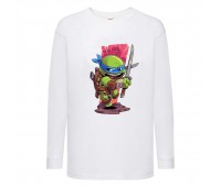 Лонгслив реглан Черепашки Ниндзя 0017 (Ninja Turtles) белый (NTR wh 0017) 104 см