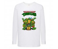 Лонгслив реглан Черепашки Ниндзя 0019 (Ninja Turtles) белый (NTR wh 0019) 104 см