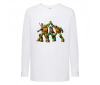 Лонгслив реглан Черепашки Ниндзя 0026 (Ninja Turtles) белый (NTR wh 0026) 104 см