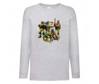 Лонгслив реглан Черепашки Ниндзя 001 (Ninja Turtles) серый (NTR gry 001) 104 см