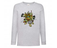 Лонгслив реглан Черепашки Ниндзя 003 (Ninja Turtles) серый (NTR gry 003) 104 см