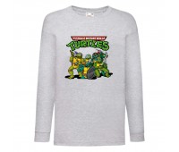 Лонгслив реглан Черепашки Ниндзя 004 (Ninja Turtles) серый (NTR gry 004) 104 см