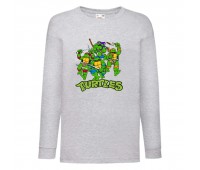 Лонгслив реглан Черепашки Ниндзя 006 (Ninja Turtles) серый (NTR gry 006) 104 см