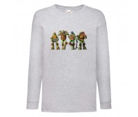 Лонгслив реглан Черепашки Ниндзя 007 (Ninja Turtles) серый (NTR gry 007) 104 см