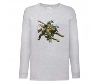 Лонгслив реглан Черепашки Ниндзя 008 (Ninja Turtles) серый (NTR gry 008) 104 см