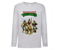 Лонгслив реглан Черепашки Ниндзя 0011 (Ninja Turtles) серый (NTR gry 0011) 104 см