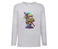 Лонгслив реглан Черепашки Ниндзя 0014 (Ninja Turtles) серый (NTR gry 0014) 104 см