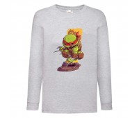 Лонгслив реглан Черепашки Ниндзя 0016 (Ninja Turtles) серый (NTR gry 0016) 104 см