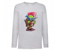 Лонгслив реглан Черепашки Ниндзя 0017 (Ninja Turtles) серый (NTR gry 0017) 164 см