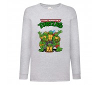 Лонгслив реглан Черепашки Ниндзя 0019 (Ninja Turtles) серый (NTR gry 0019) 104 см