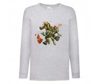Лонгслив реглан Черепашки Ниндзя 0020 (Ninja Turtles) серый (NTR gry 0020) 104 см