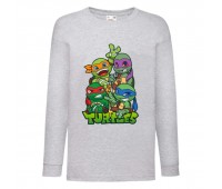Лонгслив реглан Черепашки Ниндзя 0023 (Ninja Turtles) серый (NTR gry 0023) 152 см