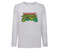 Лонгслив реглан Черепашки Ниндзя 0025 (Ninja Turtles) серый (NTR gry 0025) 104 см