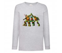 Лонгслив реглан Черепашки Ниндзя 0026 (Ninja Turtles) серый (NTR gry 0026) 104 см