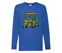 Лонгслив реглан Черепашки Ниндзя 004 (Ninja Turtles) синий (NTR blu 004) 104 см