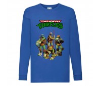 Лонгслив реглан Черепашки Ниндзя 0011 (Ninja Turtles) синий (NTR blu 0011) 104 см