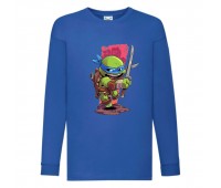 Лонгслив реглан Черепашки Ниндзя 0017 (Ninja Turtles) синий (NTR blu 0017) 140 см