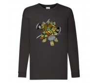 Лонгслив реглан Черепашки Ниндзя 003 (Ninja Turtles) черный (NTR blc 003) 104 см