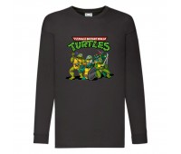 Лонгслив реглан Черепашки Ниндзя 004 (Ninja Turtles) черный (NTR blc 004) 104 см