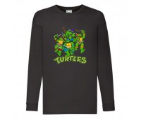 Лонгслив реглан Черепашки Ниндзя 006 (Ninja Turtles) черный (NTR blc 006) 104 см