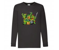 Лонгслив реглан Черепашки Ниндзя 009 (Ninja Turtles) черный (NTR blc 009) 104 см