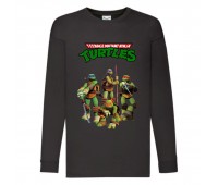 Лонгслив реглан Черепашки Ниндзя 0011 (Ninja Turtles) черный (NTR blc 0011) 104 см