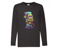 Лонгслив реглан Черепашки Ниндзя 0014 (Ninja Turtles) черный (NTR blc 0014) 104 см