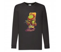 Лонгслив реглан Черепашки Ниндзя 0016 (Ninja Turtles) черный (NTR blc 0016) 104 см