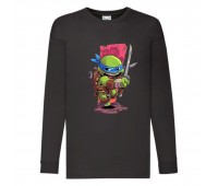 Лонгслив реглан Черепашки Ниндзя 0017 (Ninja Turtles) черный (NTR blc 0017) 104 см