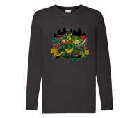 Лонгслив реглан Черепашки Ниндзя 0018 (Ninja Turtles) черный (NTR blc 0018) 104 см