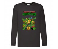 Лонгслив реглан Черепашки Ниндзя 0019 (Ninja Turtles) черный (NTR blc 0019) 104 см