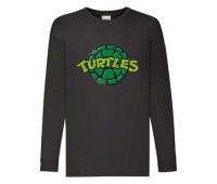 Лонгслив реглан Черепашки Ниндзя 0022 (Ninja Turtles) черный (NTR blc 0022) 152 см