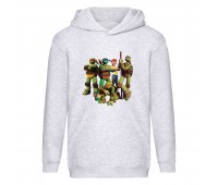 Худи детская Черепашки Ниндзя 001 (Ninja Turtles) серый (NTR gry 001) 116 см