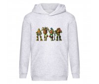 Худи детская Черепашки Ниндзя 007 (Ninja Turtles) серый (NTR gry 007) 116 см
