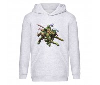 Худи детская Черепашки Ниндзя 008 (Ninja Turtles) серый (NTR gry 008) 116 см