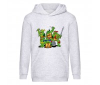 Худи детская Черепашки Ниндзя 009 (Ninja Turtles) серый (NTR gry 009) 116 см