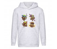 Худи детская Черепашки Ниндзя 0012 (Ninja Turtles) серый (NTR gry 0012) 116 см