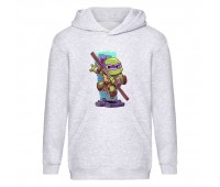 Худи детская Черепашки Ниндзя 0014 (Ninja Turtles) серый (NTR gry 0014) 116 см