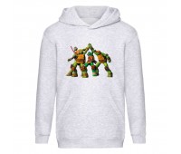 Худи детская Черепашки Ниндзя 0026 (Ninja Turtles) серый (NTR gry 0026) 116 см