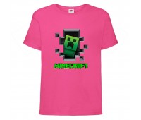 Футболка детская Майнкрафт 003 (Minecraft) розовая (MNKT pnc 003) 140 см