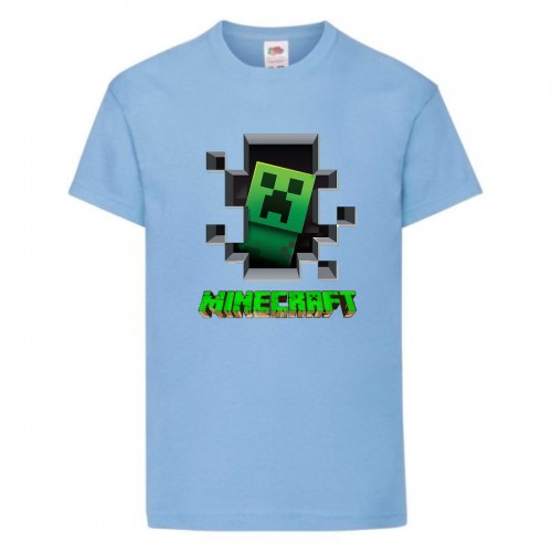 Футболка детская Майнкрафт 003 (Minecraft) голубая (MNKT lbl 003) 128 см Футболка детская Майнкрафт 003 (Minecraft) голубая (MNKT lbl 003) 128 см