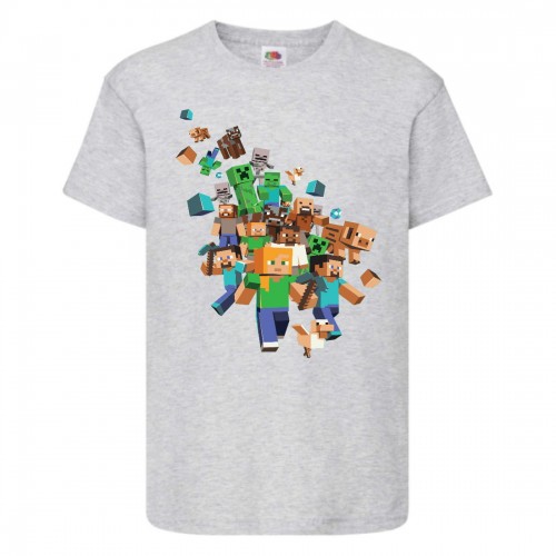 Футболка детская Майнкрафт 005 (Minecraft) серая (MNKT gry 005) 116 см Футболка детская Майнкрафт 005 (Minecraft) серая (MNKT gry 005) 116 см