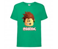 Футболка детская Роблокс 001 (Roblox) зеленая (RB grn 001) 152 см