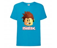 Футболка детская Роблокс 001 (Roblox) синяя (RB blu 001) 116 см