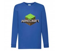 Лонгслив реглан Майнкрафт 2 (Minecraft) синий (MNC blu 2) 140 см