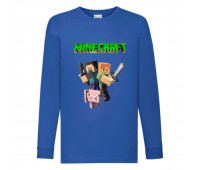 Лонгслив реглан Майнкрафт 4 (Minecraft) синий (MNC blu 4) 140 см