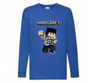 Лонгслив реглан Майнкрафт 5 (Minecraft) синий (MNC blu 5) 140 см