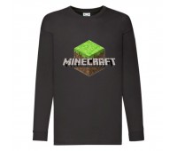 Лонгслив реглан Майнкрафт 2 (Minecraft) черный (MNC blc 2) 140 см